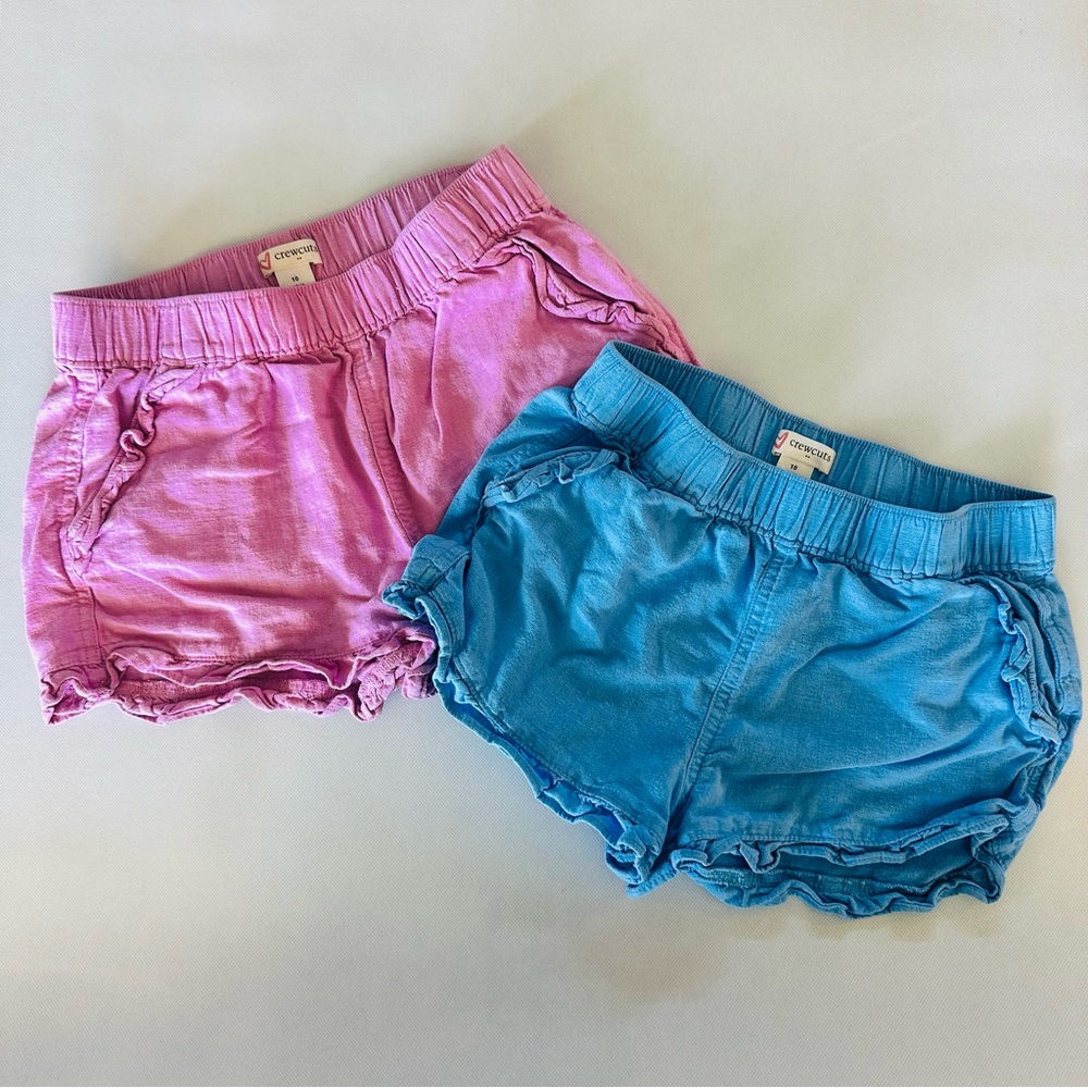 Crewcuts Pink and Blue Ruffle Shorts‎